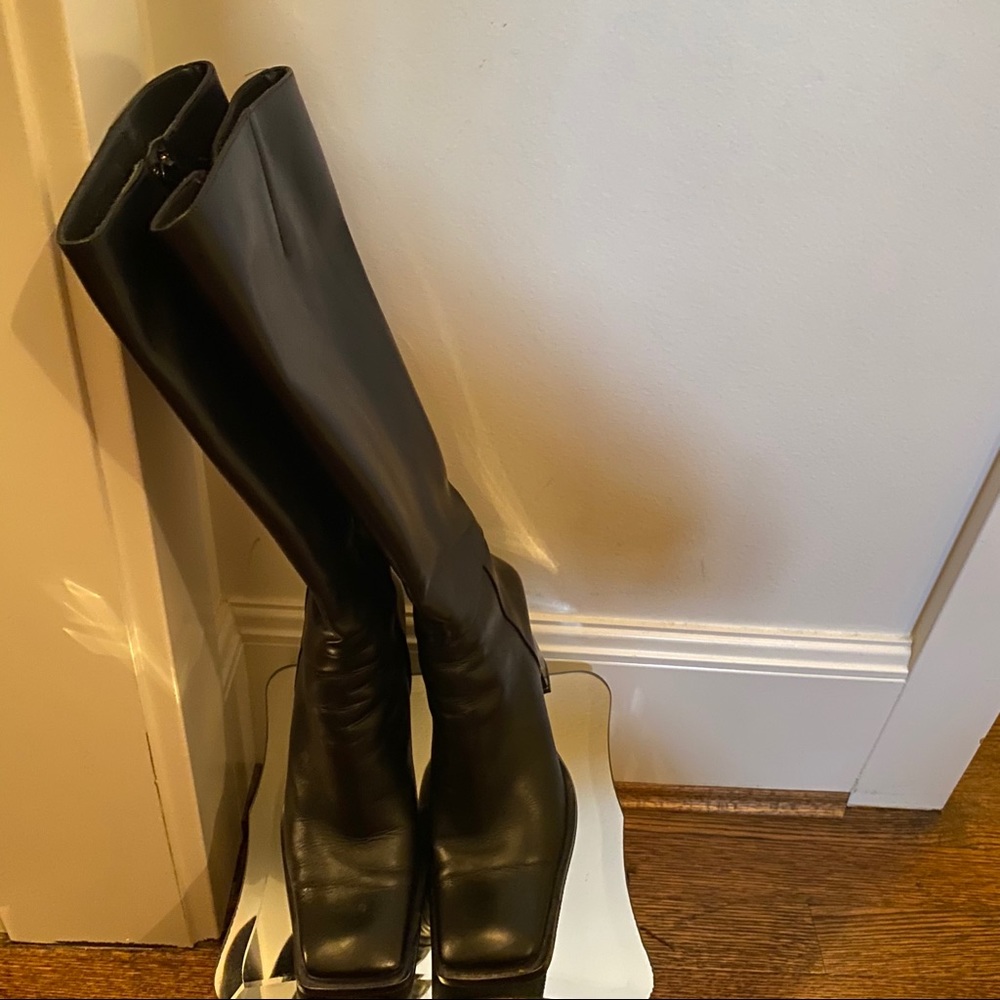 Browns Black Tall Leather Boots Size 7B
